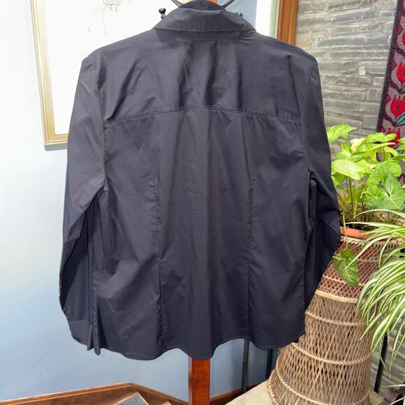 Women's Worthington Stretch Black Button Down Shirt with Hidden Buttons size XL - Picture 5 of 7